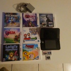 Nintendo 3ds xl console red with charger and 12 games bundle